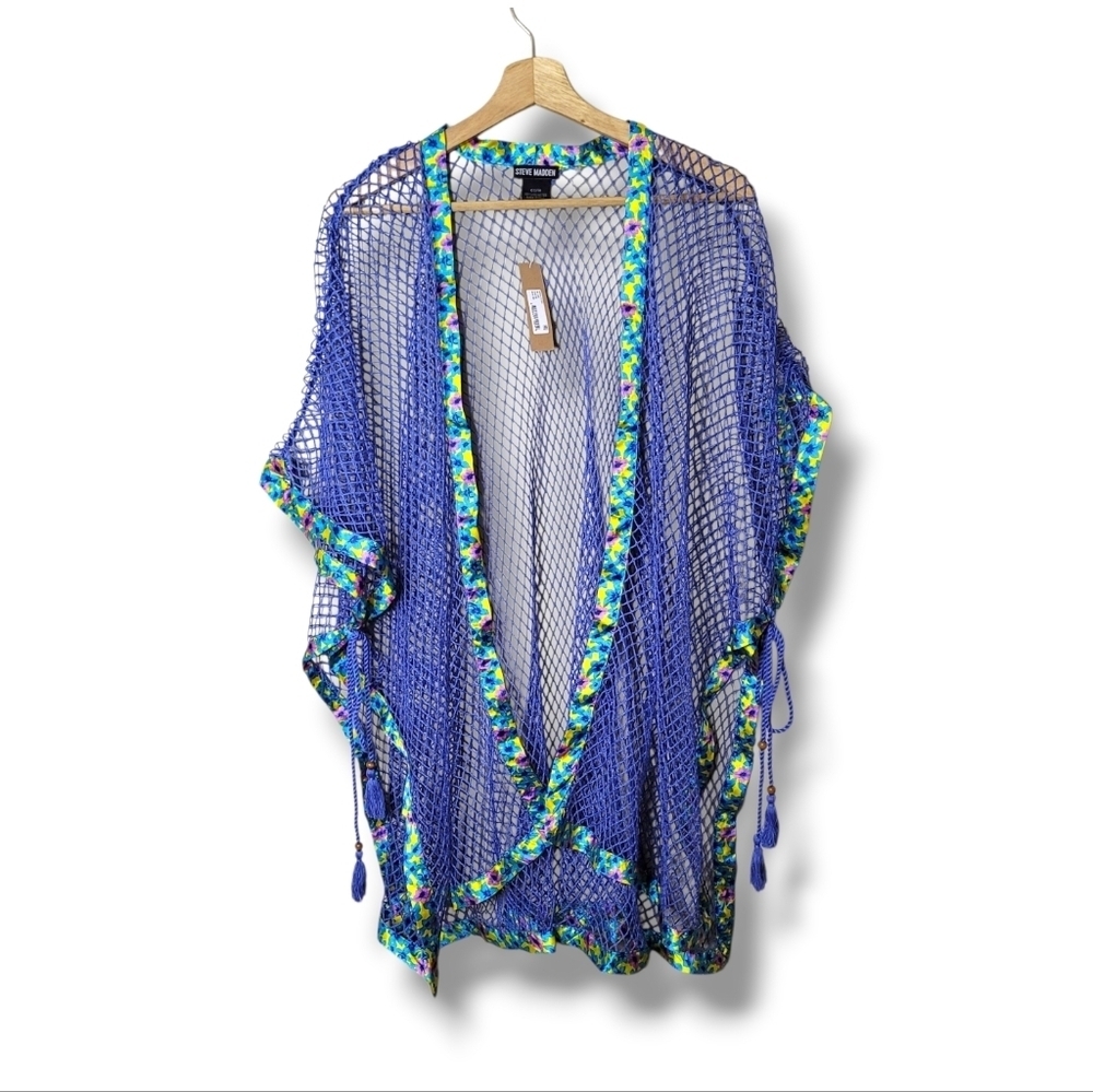 Steve Madden Sheer Net Swim Cover-Up • OS Colorful NWT